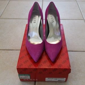 Guess purple suede heels